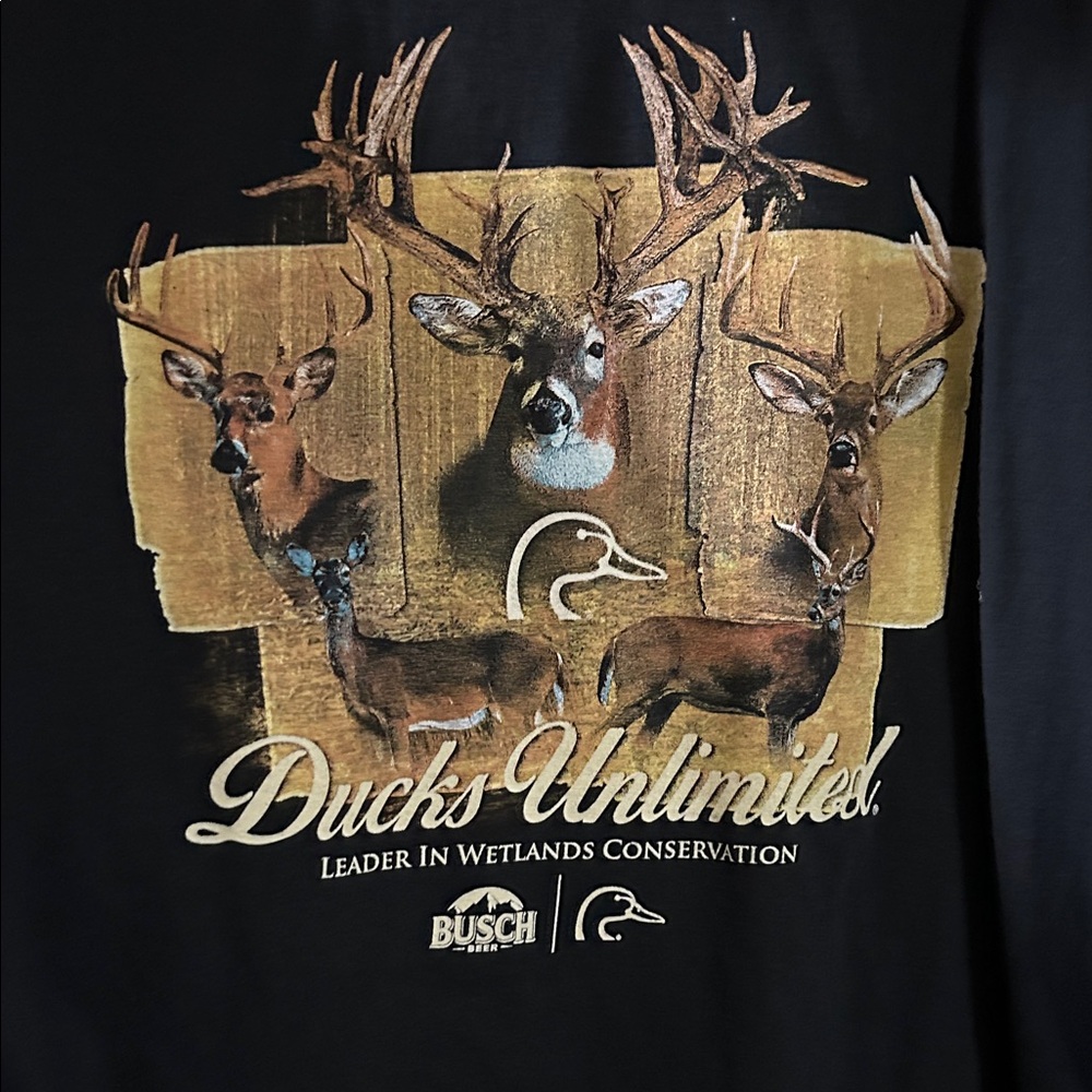 Ducks Unlimited/Busch Light Black Graphic T-Shirt